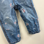 Load image into Gallery viewer, OshKosh B'gosh Blue Floral Overalls 6-9 Months
