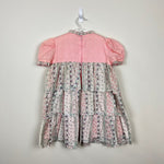Load image into Gallery viewer, Vintage Girls Pink Gray Floral Tiered Dress

