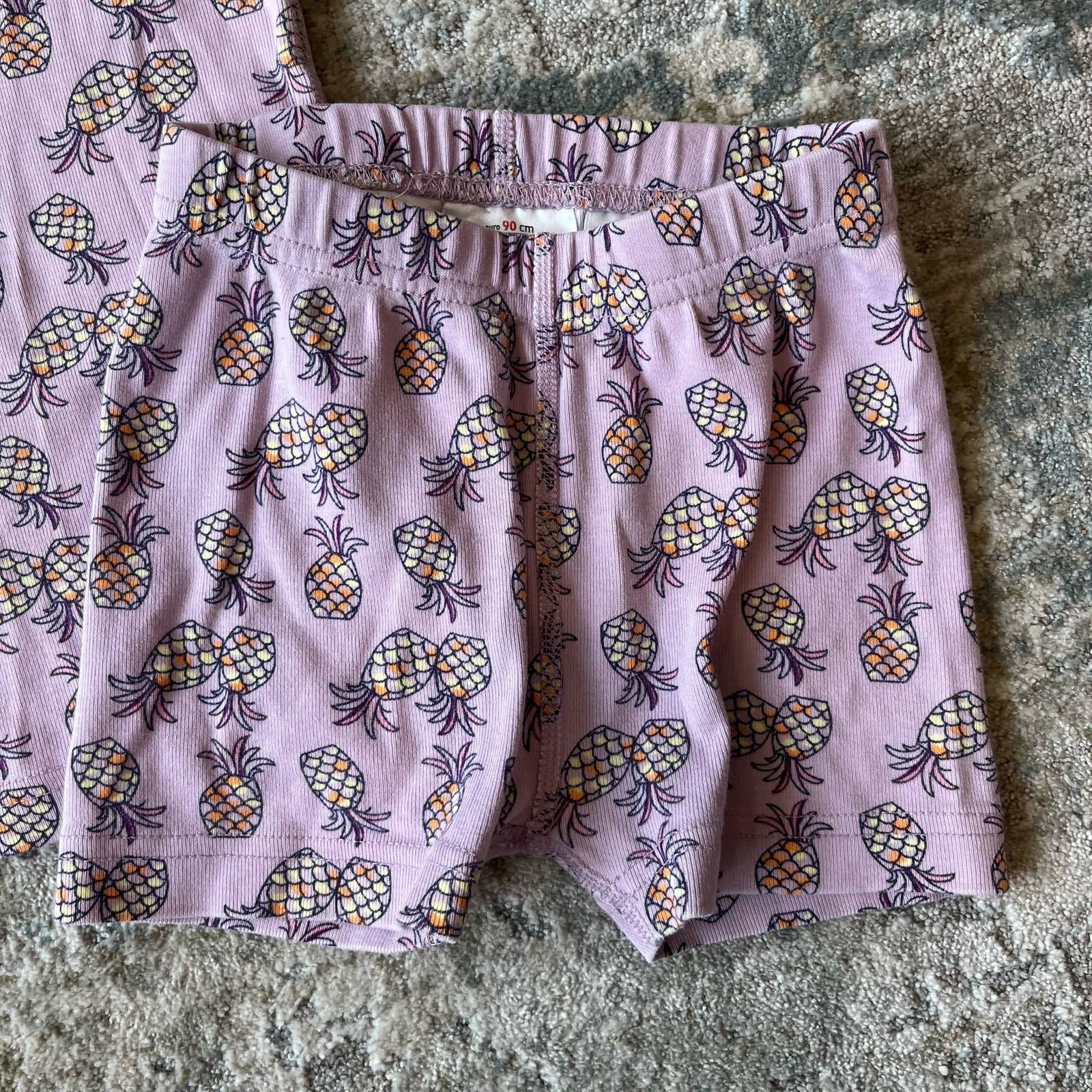 Hanna Andersson Purple Pineapple Short John PJs 90 cm 3T