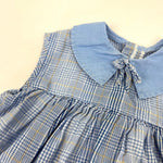 Load image into Gallery viewer, Vintage Girls Sleeveless Blue Plaid Dress
