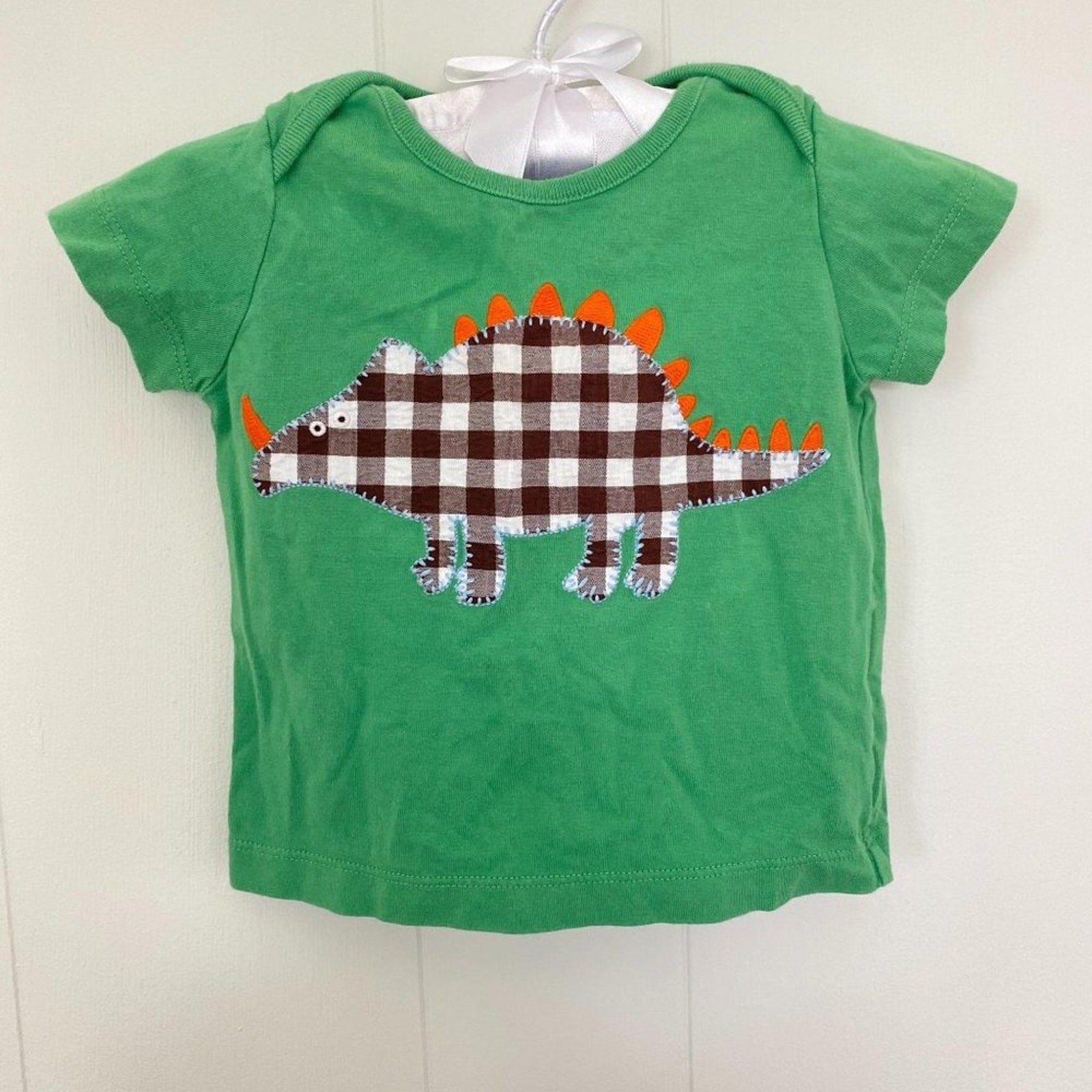 Mini Boden Green Dinosaur Tee 3-6 Months