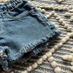 Load image into Gallery viewer, Vintage Levi's 566 Loose Fit Cut Off BLue Jean Shorts Toddler Girl 4T
