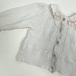 Load image into Gallery viewer, Vintage Girls White Cardigan Sweater 3-6 Months
