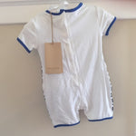 Load image into Gallery viewer, Trussardi Junior Blue &amp; White Shortall Romper 6 Months NWT
