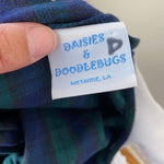 Load image into Gallery viewer, Vintage Daisies &amp; Doodlebugs Navy Green Plaid Bow Dress 2T
