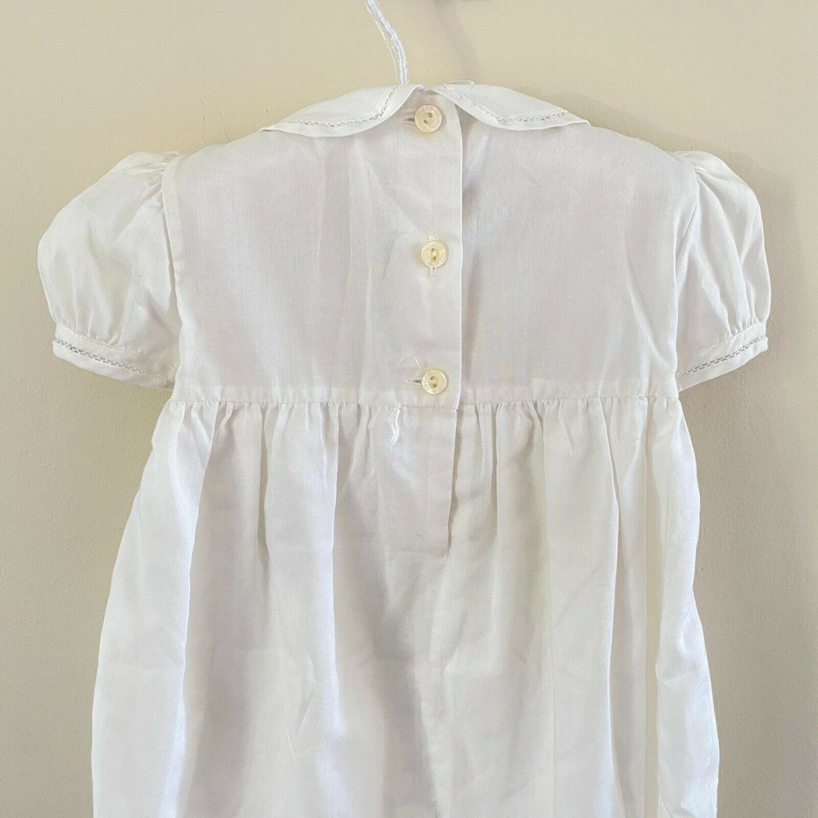 Pili Carrera Smocked White Romper One Piece Baby Toddler 18 Months