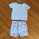 Load image into Gallery viewer, The Children&#39;s Place Two Piece Short-Sleeve Shorts Dinosaur PJS 0-3 Months
