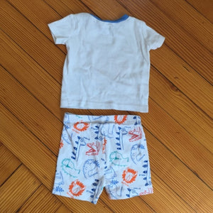 The Children's Place Two Piece Short-Sleeve Shorts Dinosaur PJS 0-3 Months