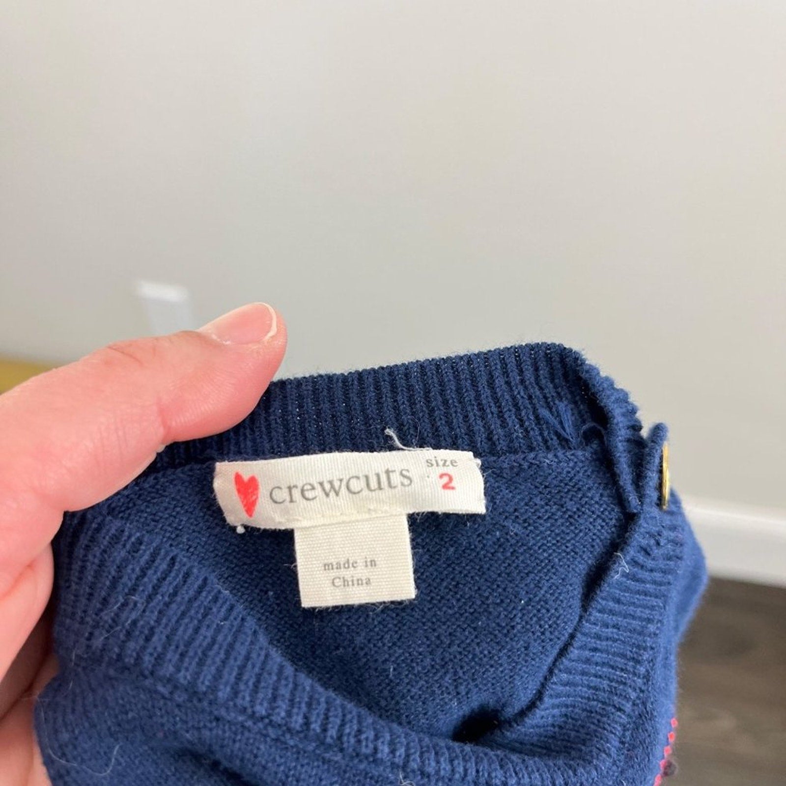 J. Crew Girls Navy Blue Watermelon Sweater 2T