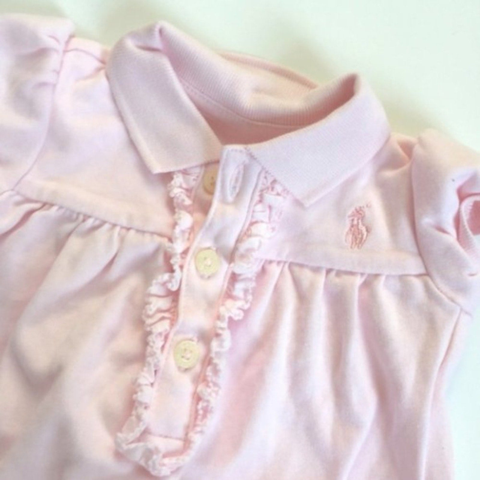 Ralph Lauren Pink Ruffle Bubble Romper 3 Months