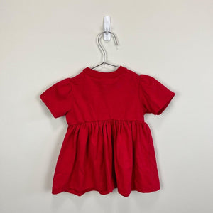 Vintage Okie Dokie Red Heart Shirt Dress 18 Months