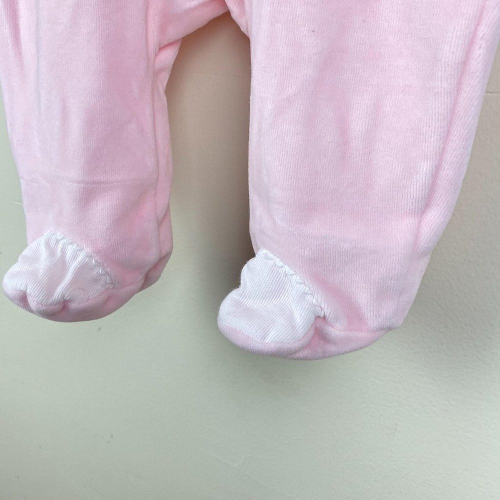 Jacadi Paris Pink Velour Footie 3 Months