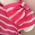 Load image into Gallery viewer, Gymboree Pink &amp; White Striped Bow Dress 12-18 Months
