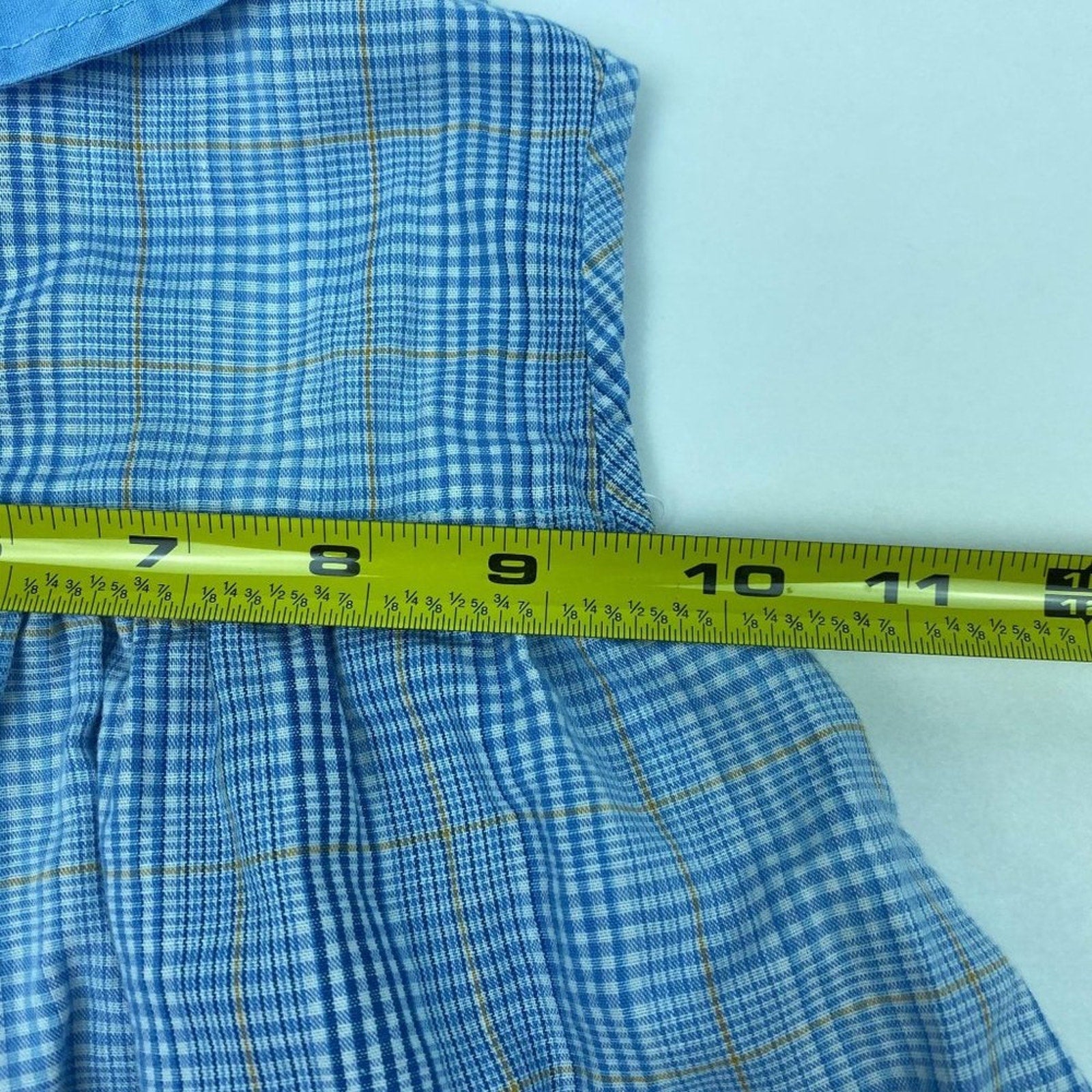 Vintage Girls Sleeveless Blue Plaid Dress