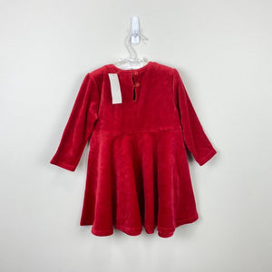 Vintage 90s Gap Red Velour Dress 18-24 Months NWT