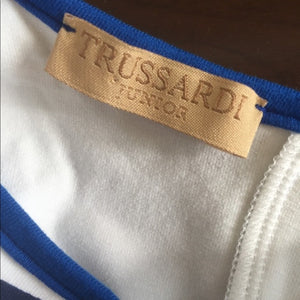 Trussardi Junior Blue & White Shortall Romper 6 Months NWT