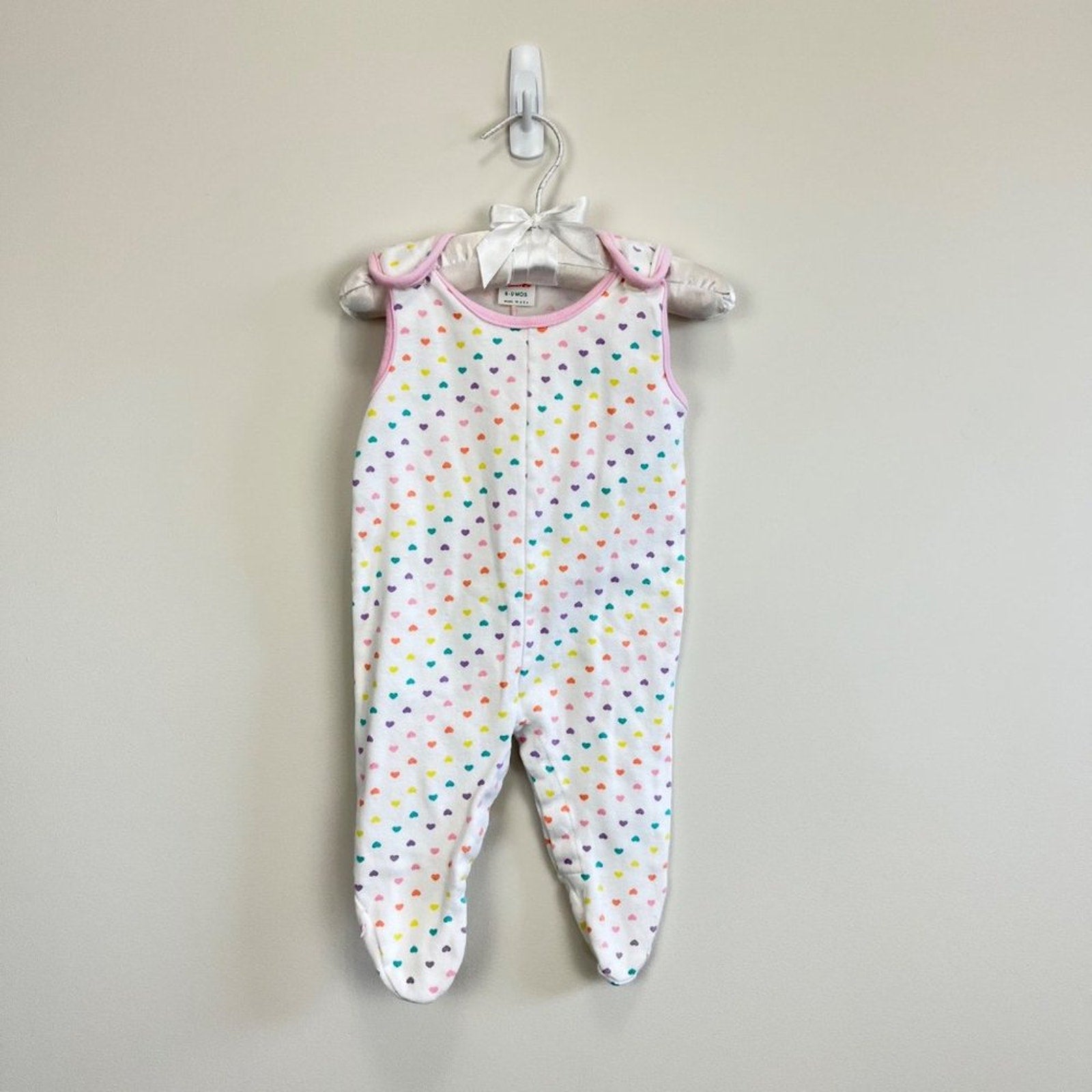 Vintage Health-tex Rainbow Heart Overalls 6-9 Months USA