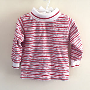 Vintage Healthtex Red and White Striped Turtleneck 24 Months USA