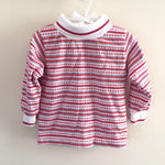Load image into Gallery viewer, Vintage Healthtex Red and White Striped Turtleneck 24 Months USA

