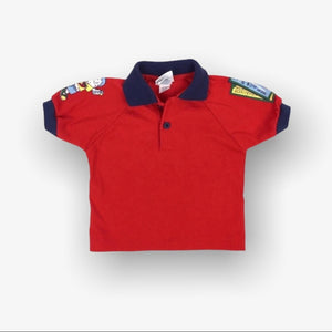 Vintage OshKosh Red Navy Polo Shirt USA 6-9 Months