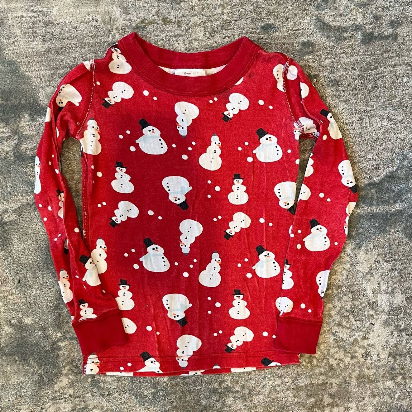 Hanna Andersson Red Snowman Pajamas 110 cm 5T