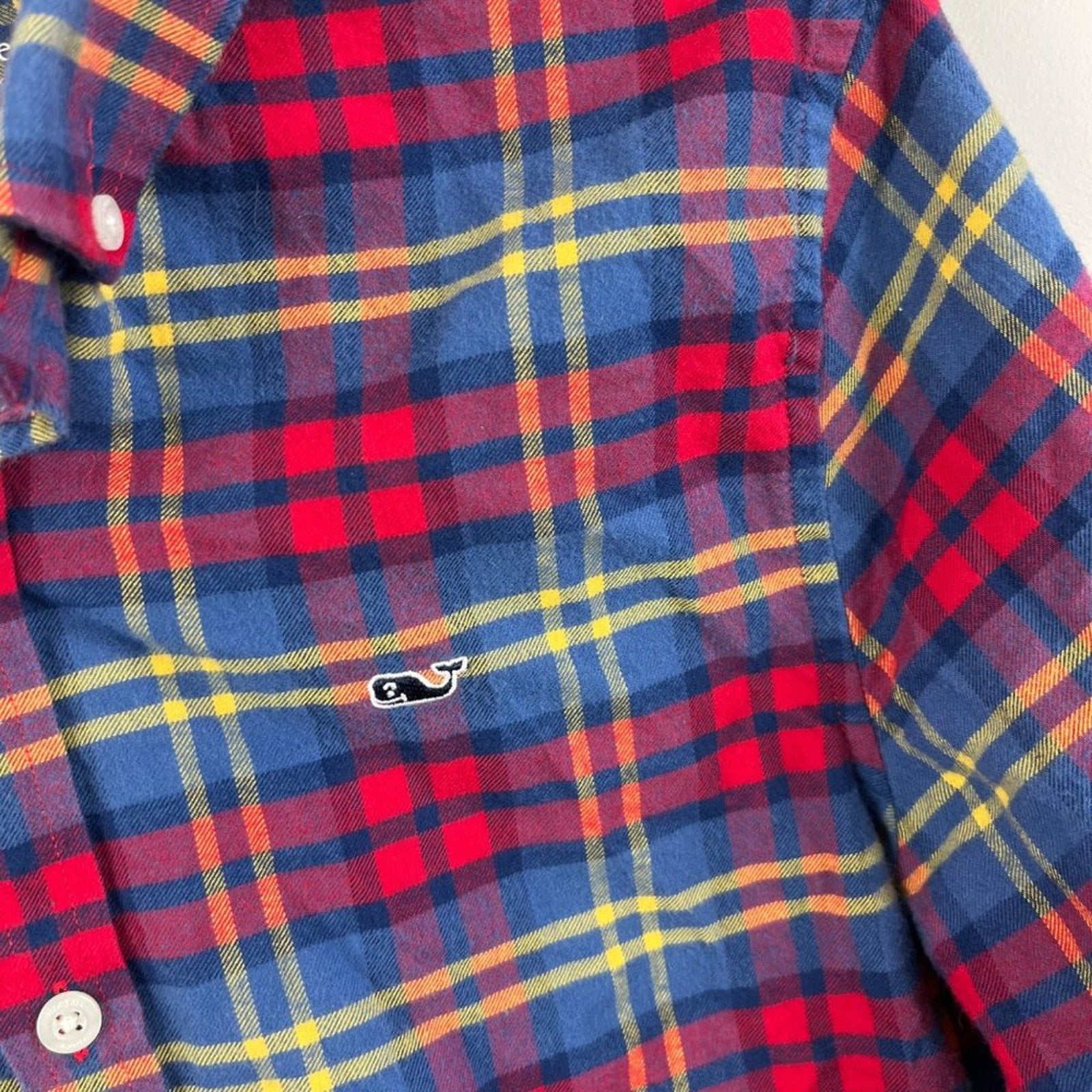 Vineyard Vines Plaid Flannel Whale Shirt Large (16)