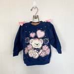 Load image into Gallery viewer, Vintage Buster Brown Navy Blue Bear Sweatshirt 2T USA
