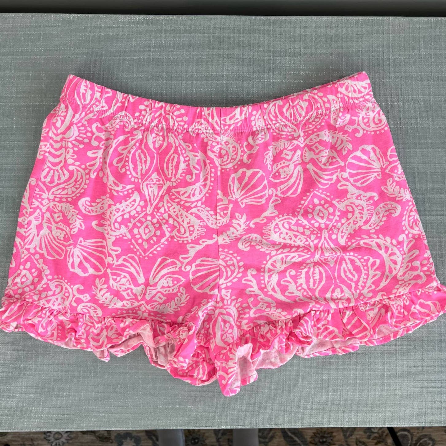 Lilly Pulitzer Girls Pink Pull On Ruffle Shorts Large 8-10