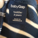 Load image into Gallery viewer, Baby Gap Blue &amp; White Striped 3/4 Sleeve Dress 2T
