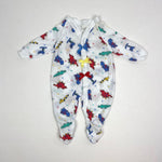 Load image into Gallery viewer, Vintage Teddy Bears Dinosaur Print Bow Footie Baby Girl Small
