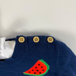 Load image into Gallery viewer, J. Crew Girls Navy Blue Watermelon Sweater 2T
