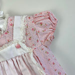 Load image into Gallery viewer, Vintage Girls Pink Floral Pinafore Dress 18 Months

