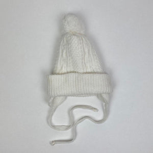 Just Friends Girls 90s Knit White Pom Pom Hat