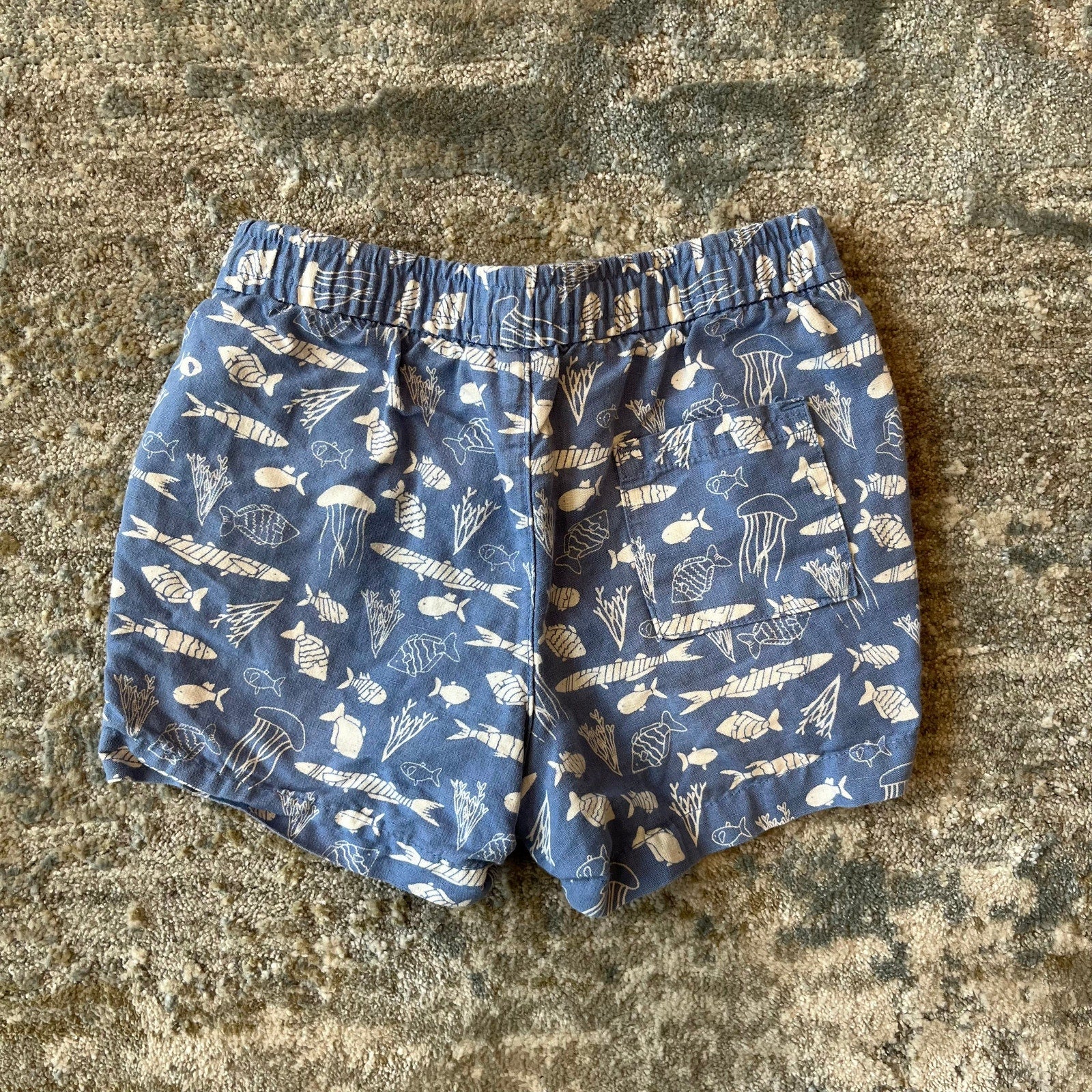 Janie and Jack Pull On Blue Ocean Shorts 12-18 Months