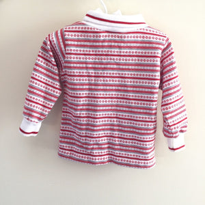 Vintage Healthtex Red and White Striped Turtleneck 24 Months USA