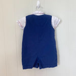 Load image into Gallery viewer, Vintage Strasburg Smocked Blue Shortall Set 12 Months
