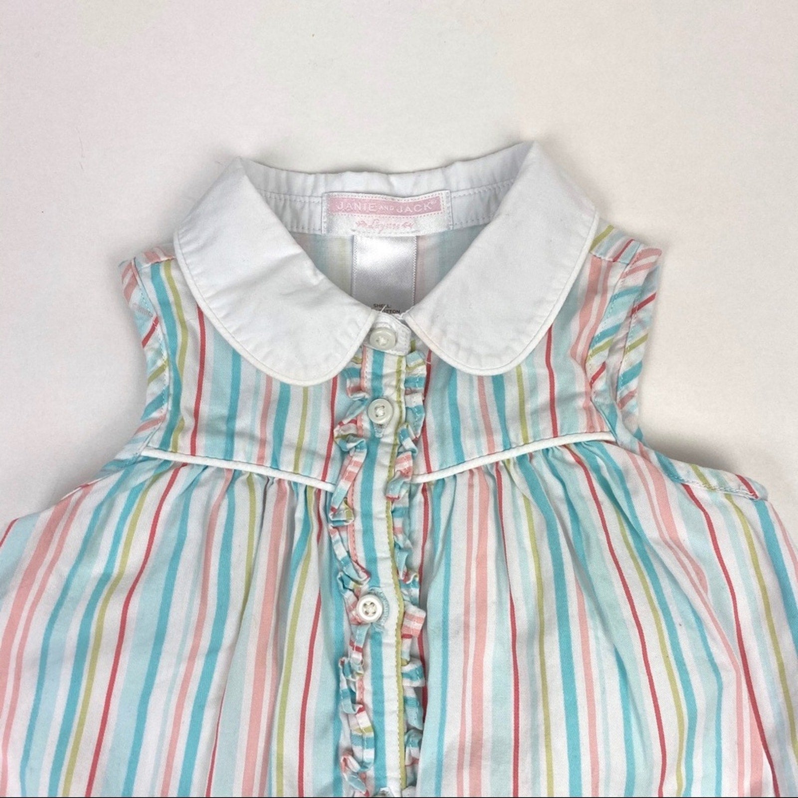 Janie & Jack Striped Sleeveless Dress 6-12 Months