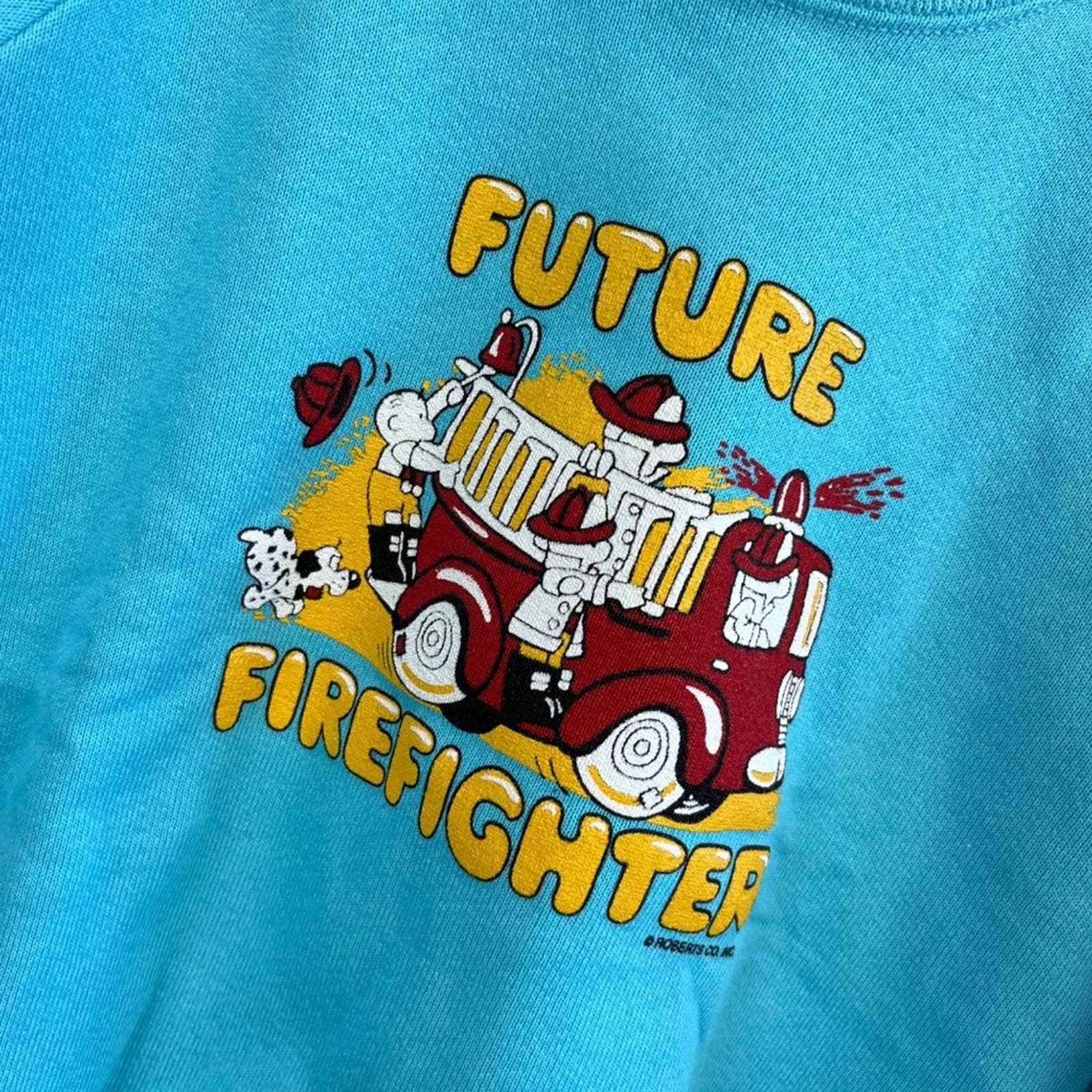 Vintage Future Firefighter Blue Pullover Sweatshirt 6-8 USA