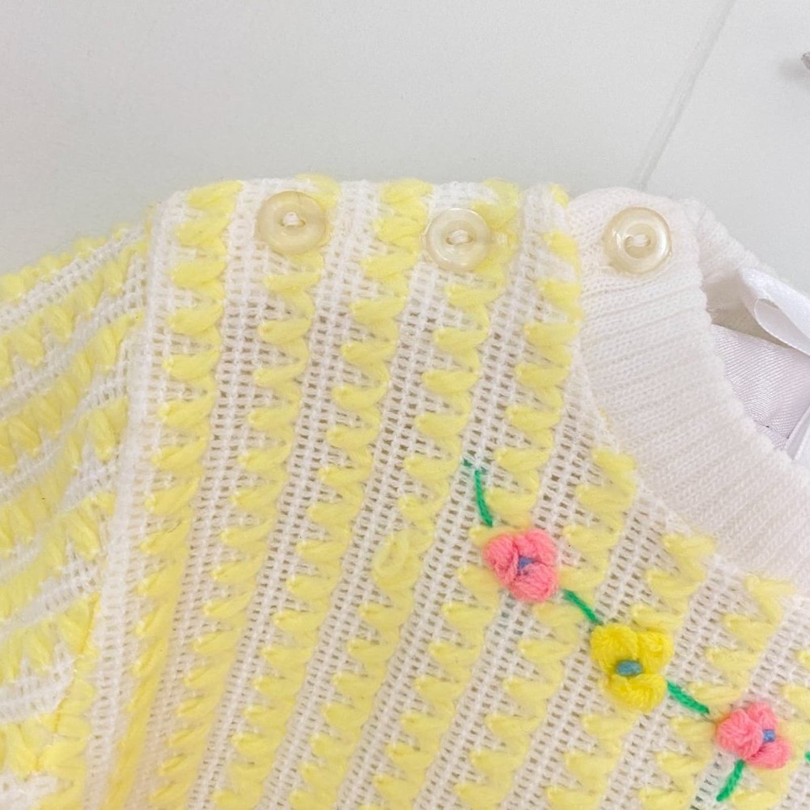 Vintage Novelty Knit Yellow Sweater Set 18 Months