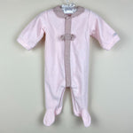 Load image into Gallery viewer, Jacadi Paris Pink Velour Bow Footie 3 Months
