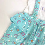 Load image into Gallery viewer, Vintage All Mine Aqua Green Ruffle Suspender Overalls Set 6-9
