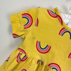 Hanna Andersson Girls Yellow Rainbow Dress 75 cm (12-18 Months)