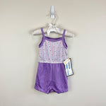 Load image into Gallery viewer, Vintage Rainbow Connection Purple Romper 12 Months NWT
