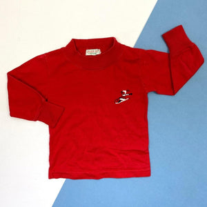 Vintage Health-tex Long Sleeve Red Sledder Tee 3T