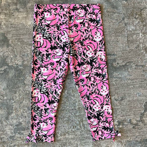 Lilly Pulitzer Girls Hibiscus Pink Hangin With My Boo Maia Leggings XL 12-14