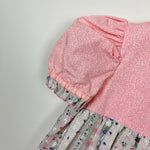 Load image into Gallery viewer, Vintage Girls Pink Gray Floral Tiered Dress
