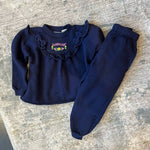 Load image into Gallery viewer, Vintage Jordache Navy Flower Sweatsuit Outfit 4/5
