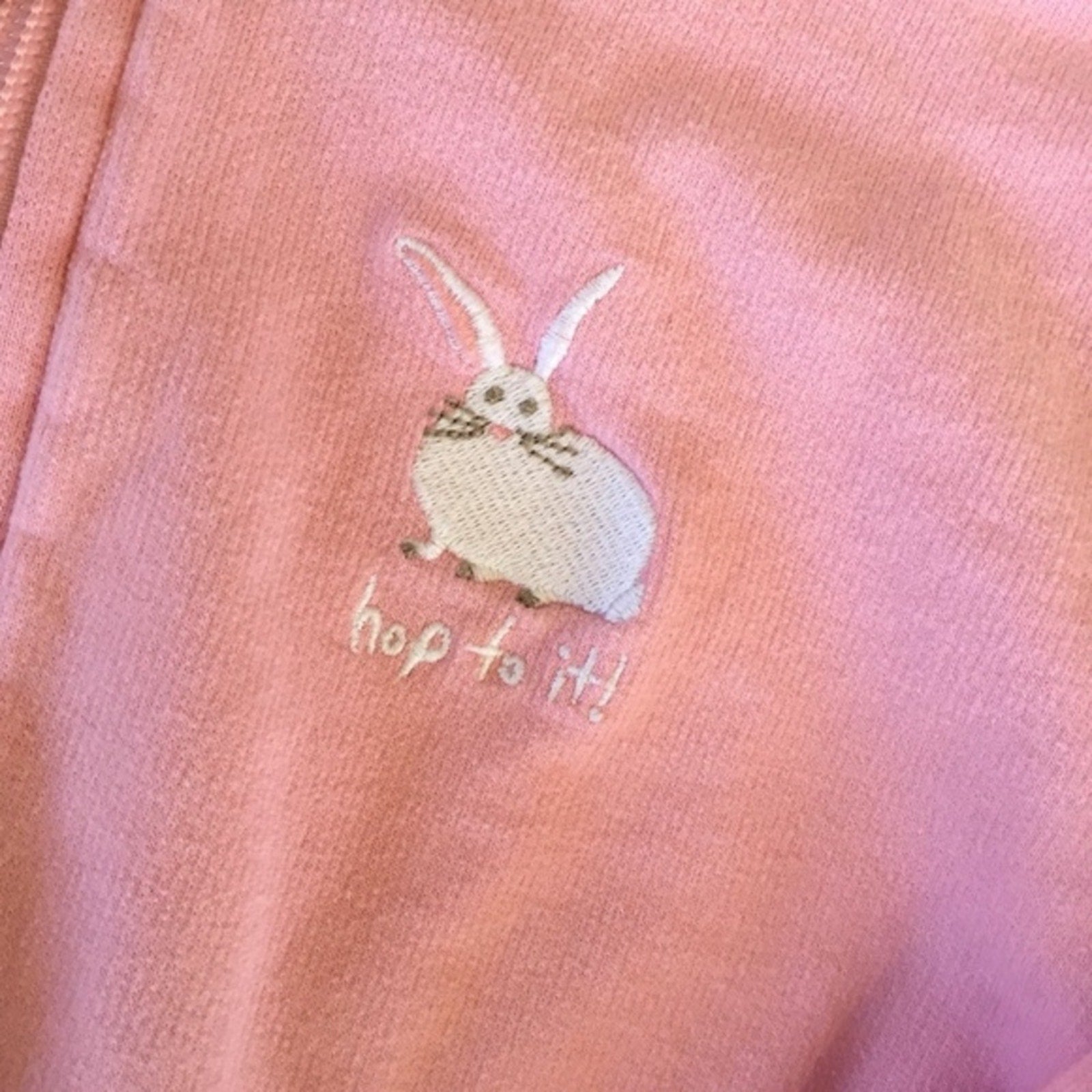 Haltey Light Pink Full Zip Bunny Hoodie Sweatshirt 7