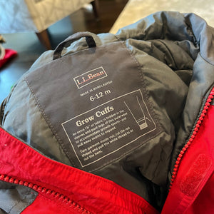 L.L. Bean Red & Gray Cold Buster Snow Suit 6-12 Months