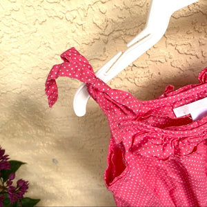 Jamie and Jack Girls Pink Polka Dot Bubble Romper 2T